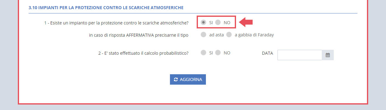 immagine pagina sezione D3 condizioni di sicurezza - dotazioni di sicurezza, punto 3.10 impianti per la protezione contro le scariche atmosferiche