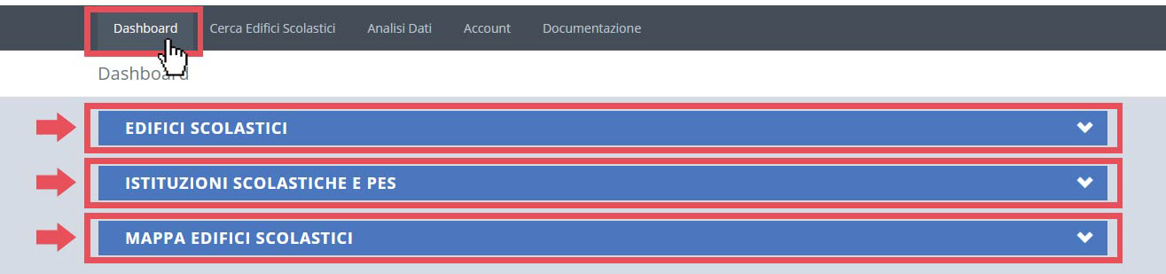 immagine pagina dashboard, finestre chiuse